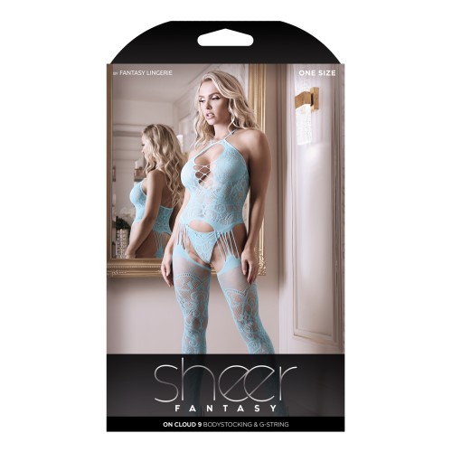 Bodystocking Halter Neck Fantasy - Azul Encantador