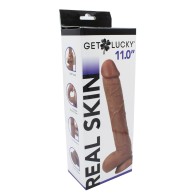 Get Lucky 11 inch Real Skin Dildo in Light Brown