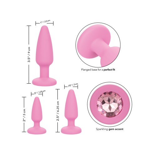 First Time Crystal Booty Plug Kit - Pink