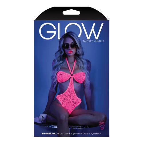 Bodysuit Halter de Encaje Brillante