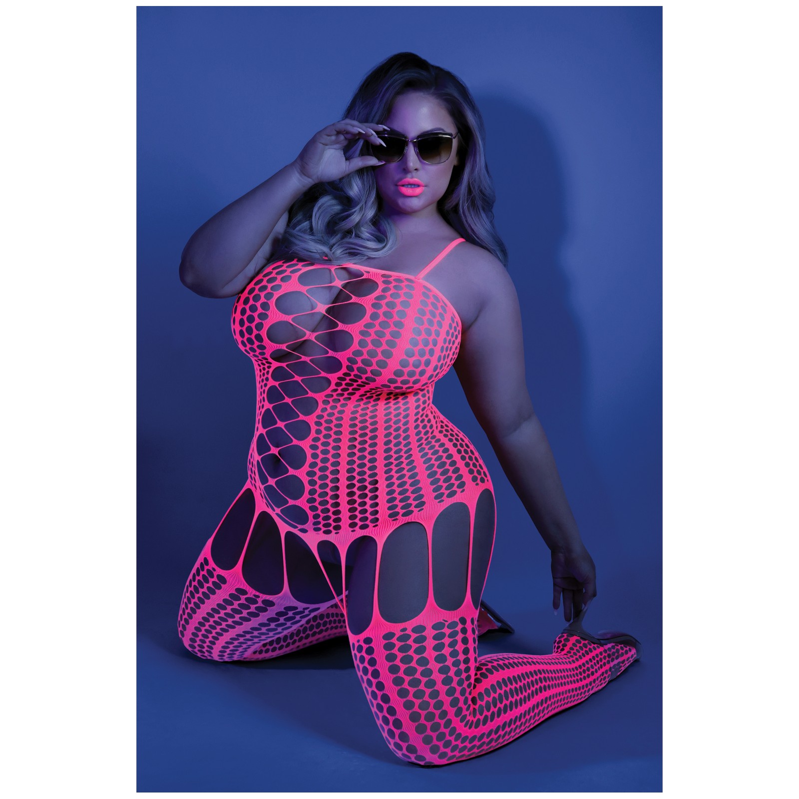 Neon Pink Criss Cross Bodystocking