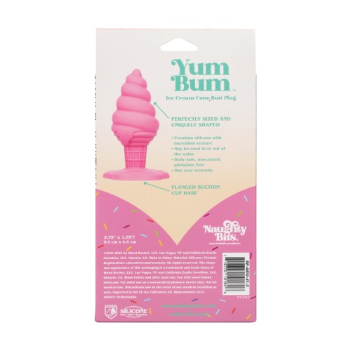 Naughty Bits Yum Bum Plug Anal en Forma de Cucurucho de Helado Rosa