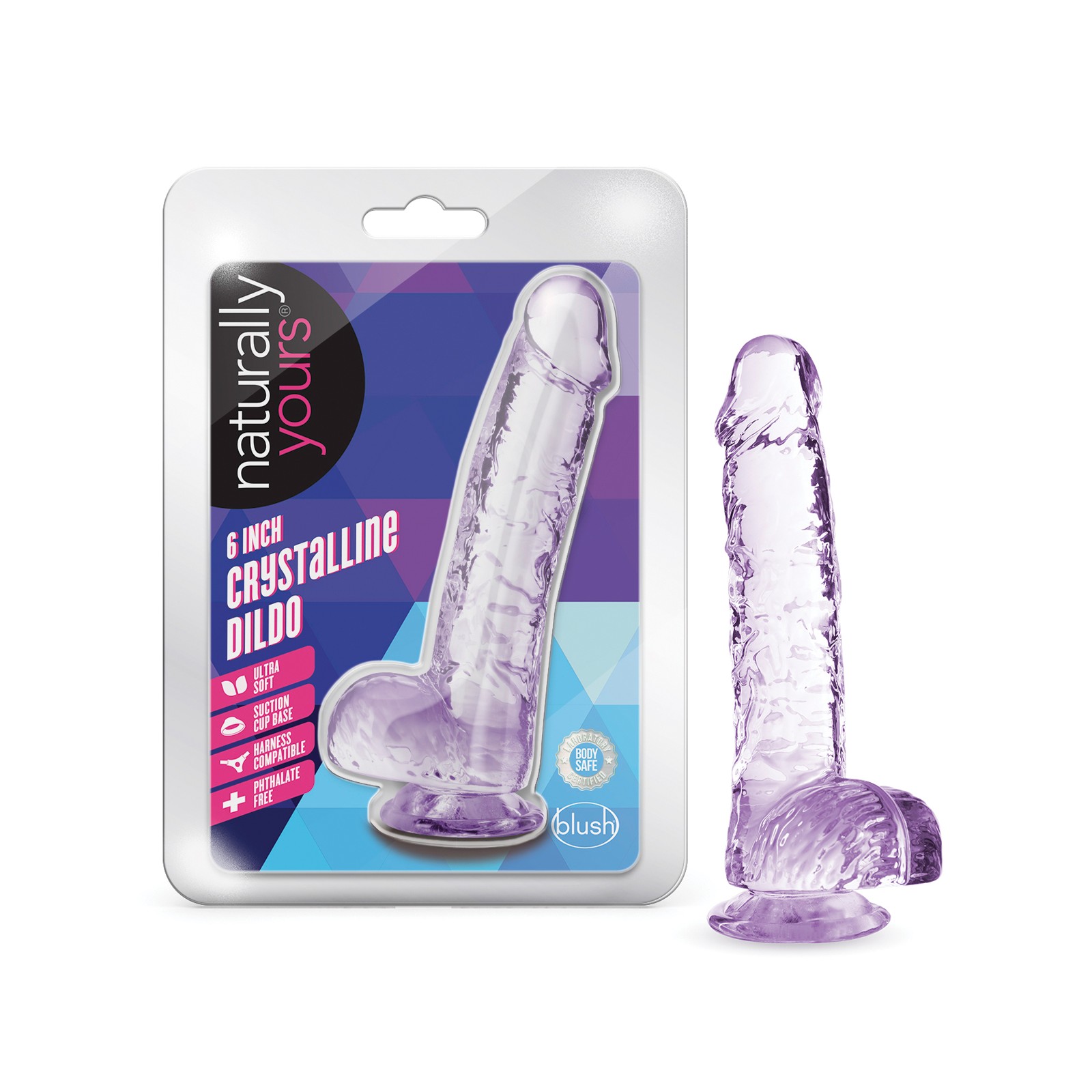 Dildo Crystalline de 6 Pulgadas Amatista