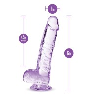 Dildo Crystalline de 6 Pulgadas Amatista