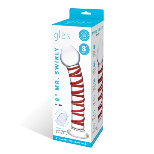 Glas 8-Inch Mr. Swirly Glass Dildo - Red