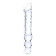 Glas Dildo de Cristal Doble con Perlas Anales