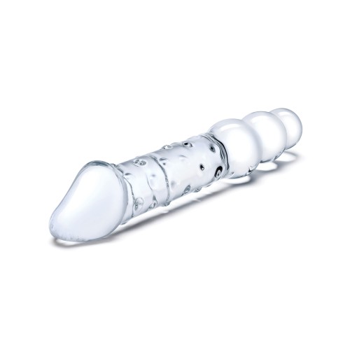 Glas Dildo de Cristal Doble con Perlas Anales