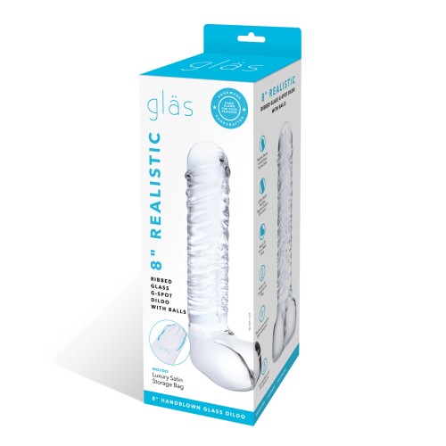 Glas 8 Inch G-Spot Dildo - Realistic Ribbed