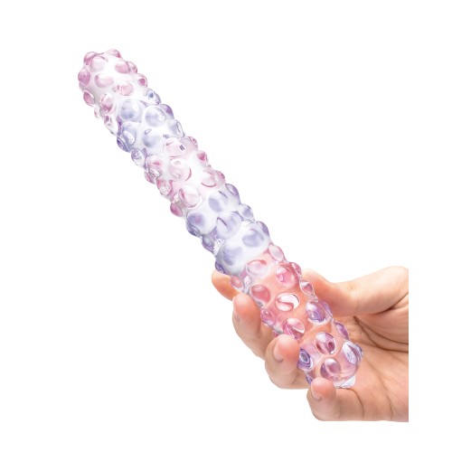 Glas 9" Purple Rose Nubby Glass Dildo