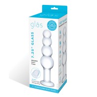 Plug Anal de Cristal con Perlas 7.25" Transparente