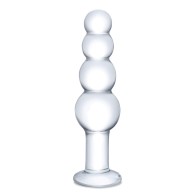 Plug Anal de Cristal con Perlas 7.25" Transparente