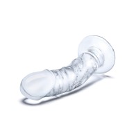 Dildo de Vidrio Curvado Realista de 7" - Transparente