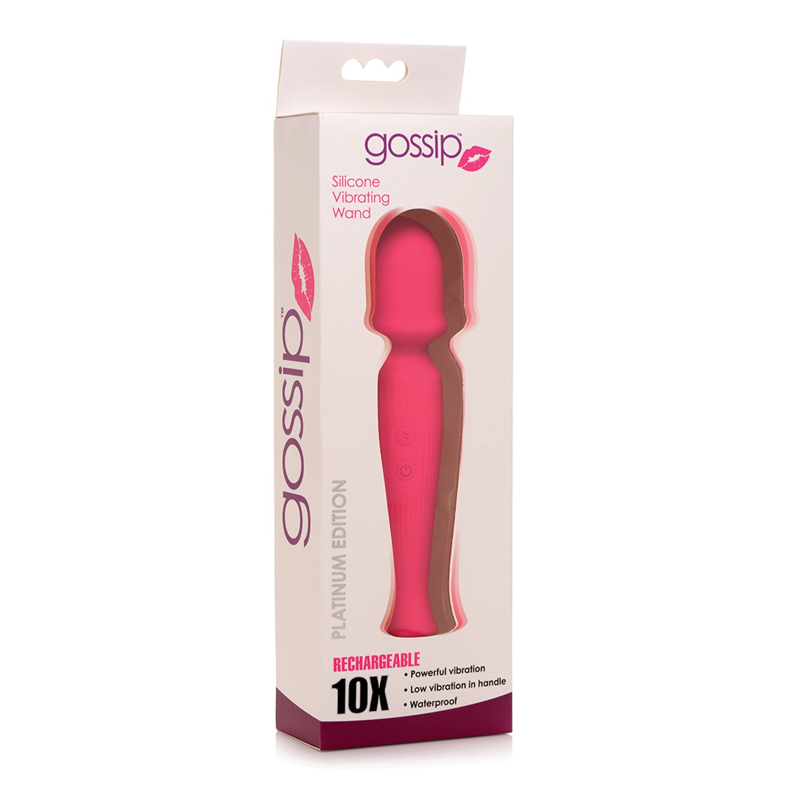 Curve Toys Gossip Silicone Vibrating Wand 10x - Magenta