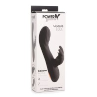 Curve Toys Power Bunnies Cuddles 10x Silicone Rabbit Vibrator - Black