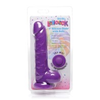 Curve Toys 7 Inch Silicone Dildo with Balls Grape