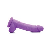 Curve Toys 7 Inch Silicone Dildo with Balls Grape