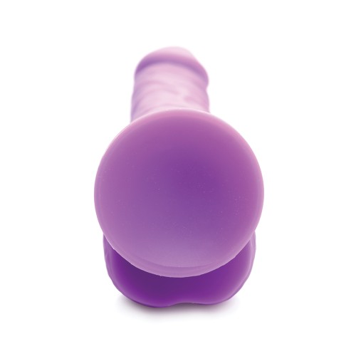 Curve Toys 7 Inch Silicone Dildo with Balls Grape