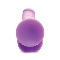 Curve Toys 7 Inch Silicone Dildo with Balls Grape