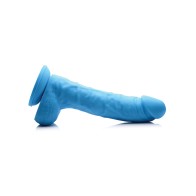 Curve Toys 7 inch Silicone Dildo with Balls - Berry