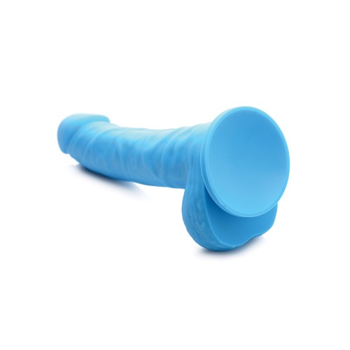 Curve Toys 7 inch Silicone Dildo with Balls - Berry