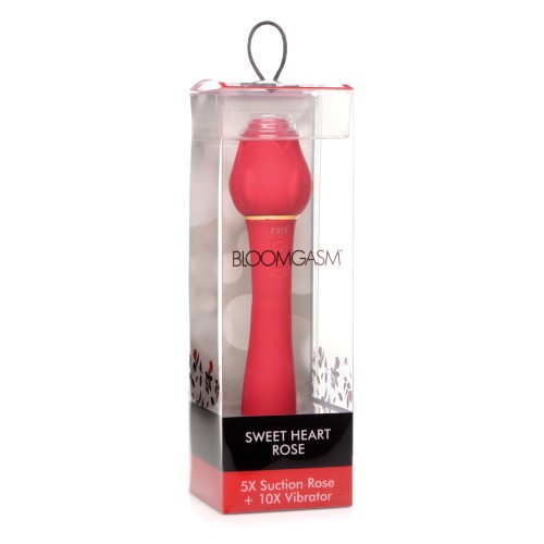 NO ETA Inmi Bloomgasm Sweet Heart Rose 5X Suction & 10X Vibrator - Red