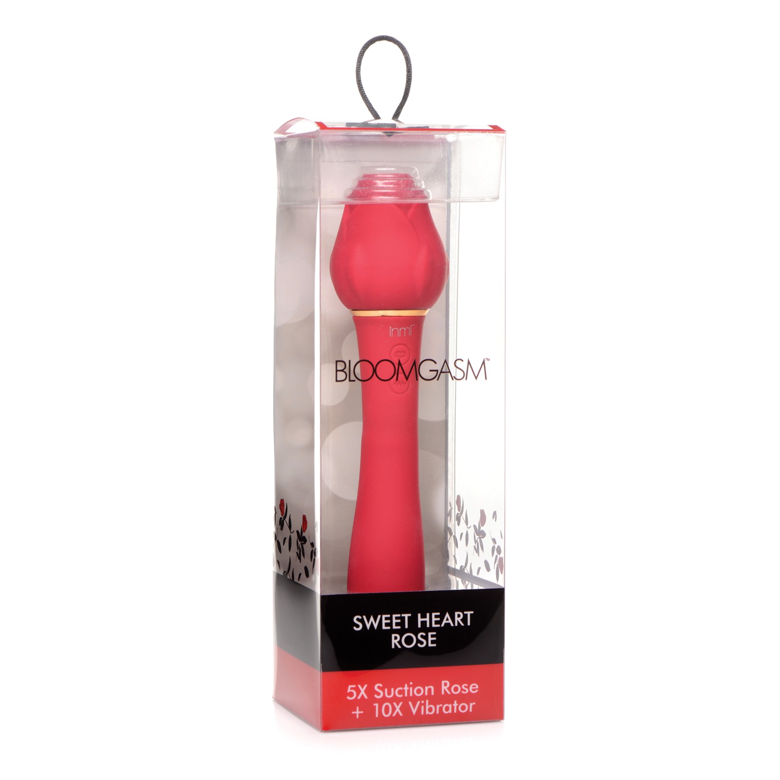 NO ETA Inmi Bloomgasm Sweet Heart Rose 5X Suction & 10X Vibrator - Red