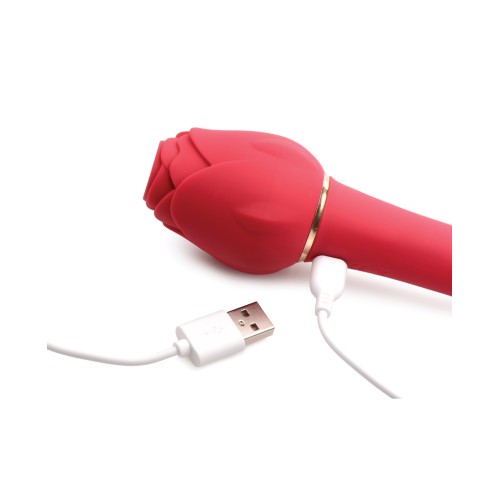 NO ETA Inmi Bloomgasm Sweet Heart Rose 5X Suction & 10X Vibrator - Red