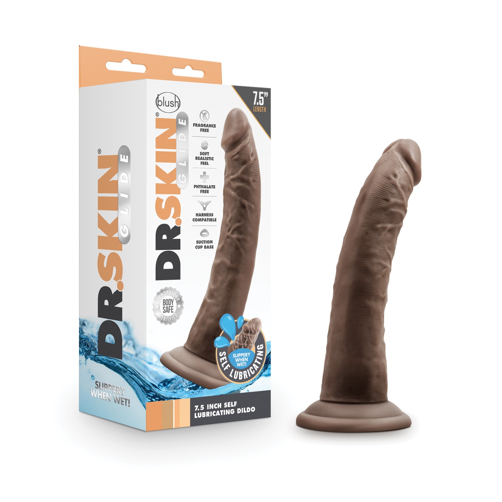 Dildo Autolubricante Dr. Skin Glide de 7.5" para Placer Realista