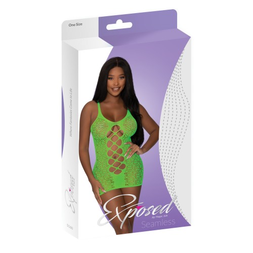 Seamless Crotchless Dress Lime - Sexy and Stylish