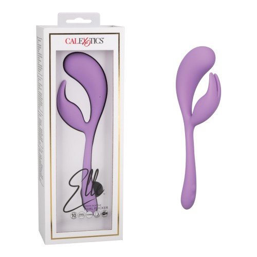 Elle Liquid Silicone Dual Flicker Purple Vibrator