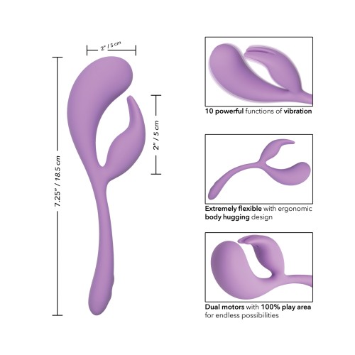 Elle Liquid Silicone Dual Flicker Purple Vibrator