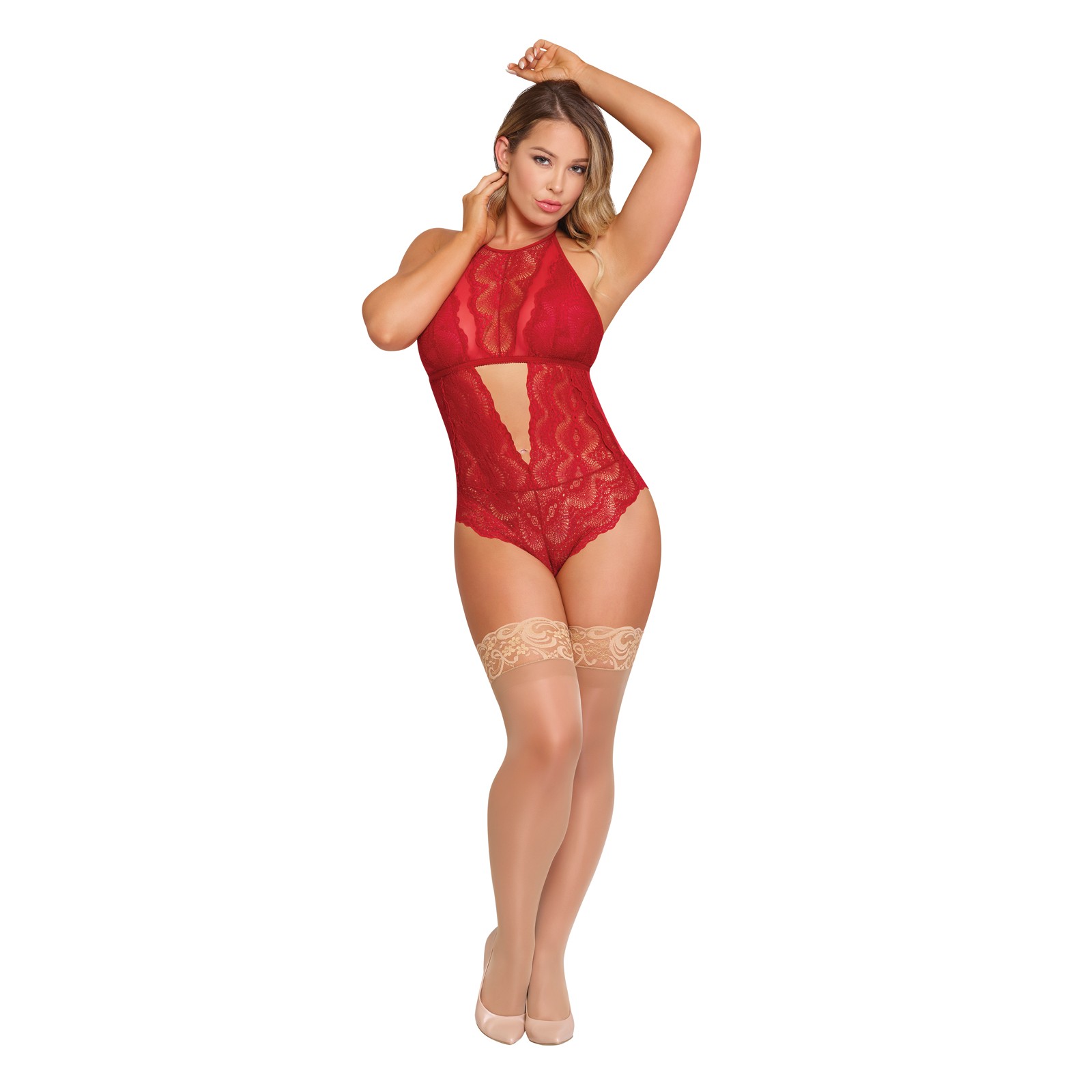 Sugar & Spice Teddy with Snap Crotch - Red L/XL