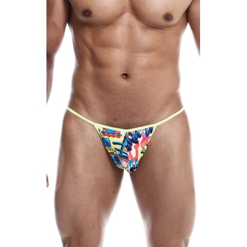 Male Basics Sinful Hipster Wow Thong G-String - Yellow Print MD