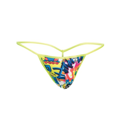 Male Basics Sinful Hipster Wow Thong G-String - Yellow Print MD