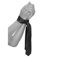 Shots Ouch Black & White Satin Bondage Tie