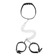 Shots Ouch Bonded Leather Collar with Hand Cuffs