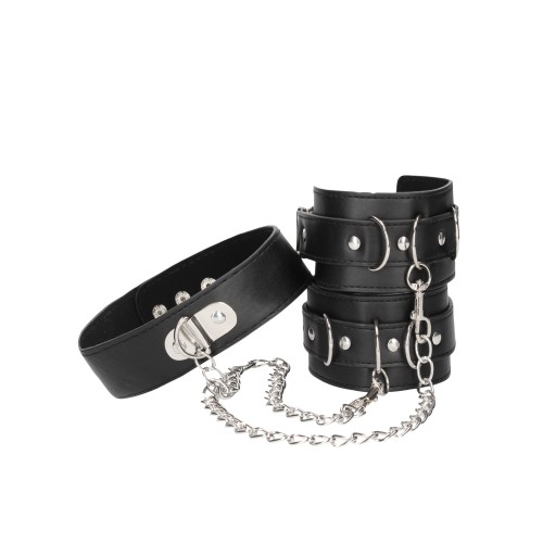 Shots Ouch Bonded Leather Collar with Hand Cuffs