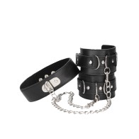 Shots Ouch Bonded Leather Collar with Hand Cuffs