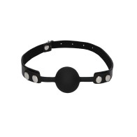 Shots Ouch Black White Silicone Ball Gag Black