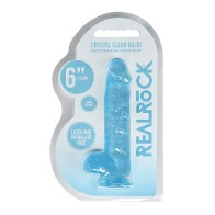 Dildo RealRock de 6" con Testículos Azul