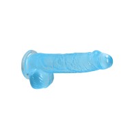 Shots RealRock 6" Dildo with Balls Blue