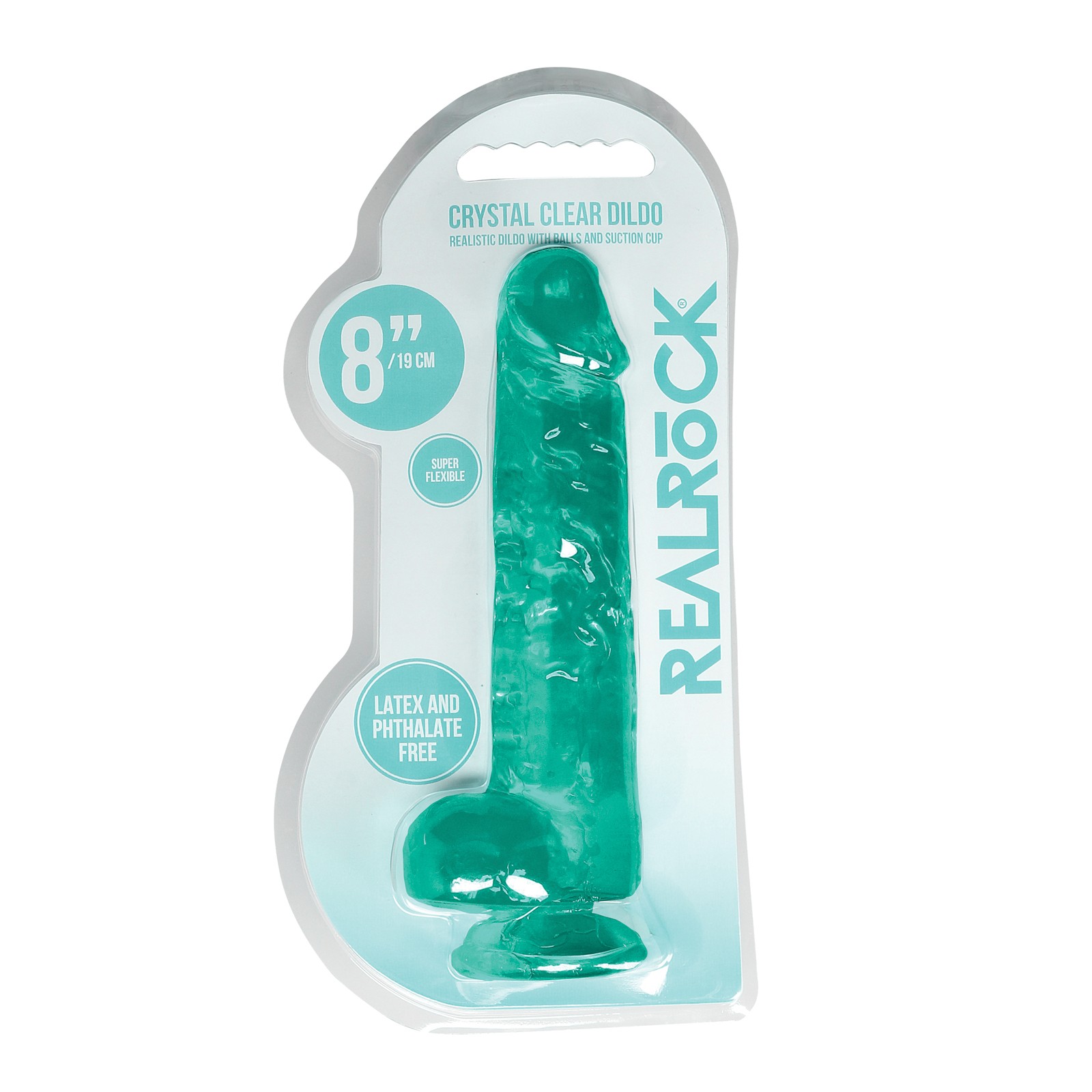 Shots RealRock Realistic 8 Dildo with Balls Turquoise