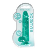 Shots RealRock Dildo Realista de 8 con Testículos Turquesa