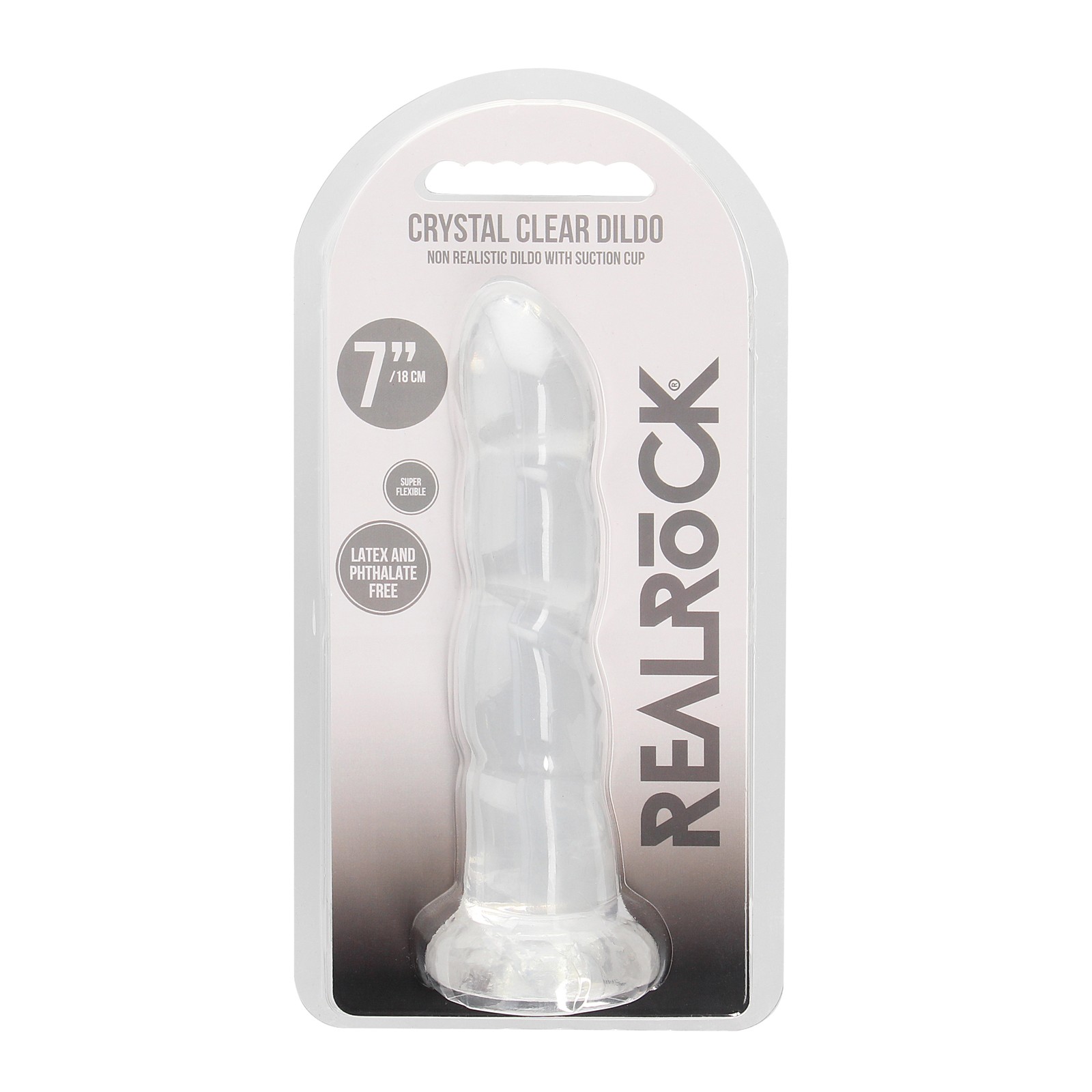 Shots RealRock Crystal Clear 7" Dildo Transparent