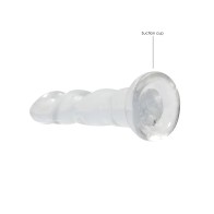 Dildo Rippled de 7" RealRock Crystal Clear Transparente