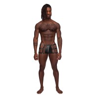 Shorts Caged de Nylon y Spandex Fetish Vulcan Negro L/XL