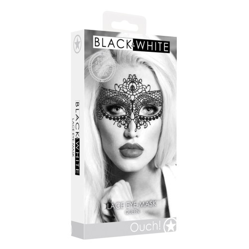 Shots Ouch Lace Eye Mask Black Queen