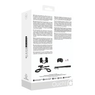 Shots Ouch Bed Post Restraint Kit Black & White