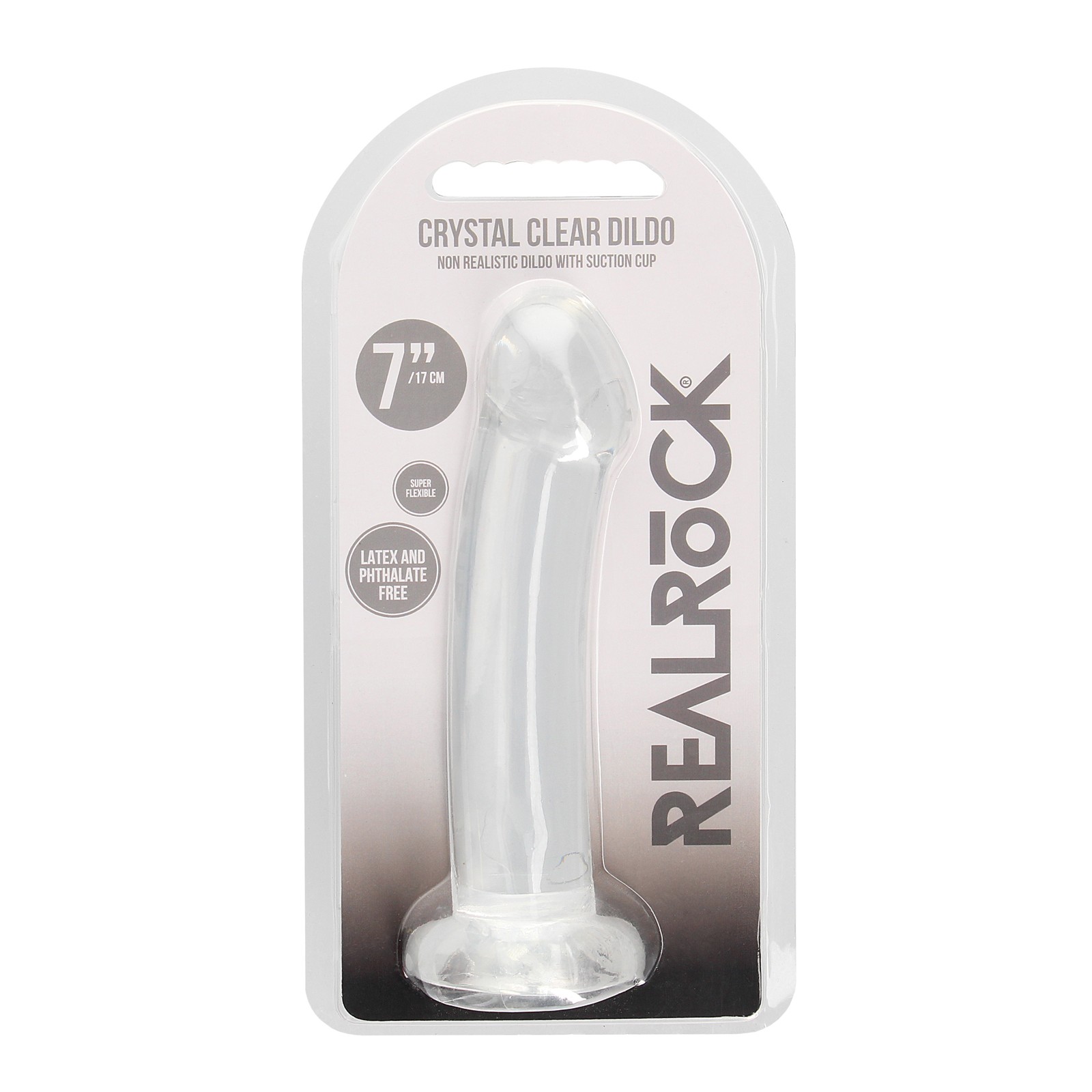 Dildo Shots RealRock Cristal Claro 7" Transparente