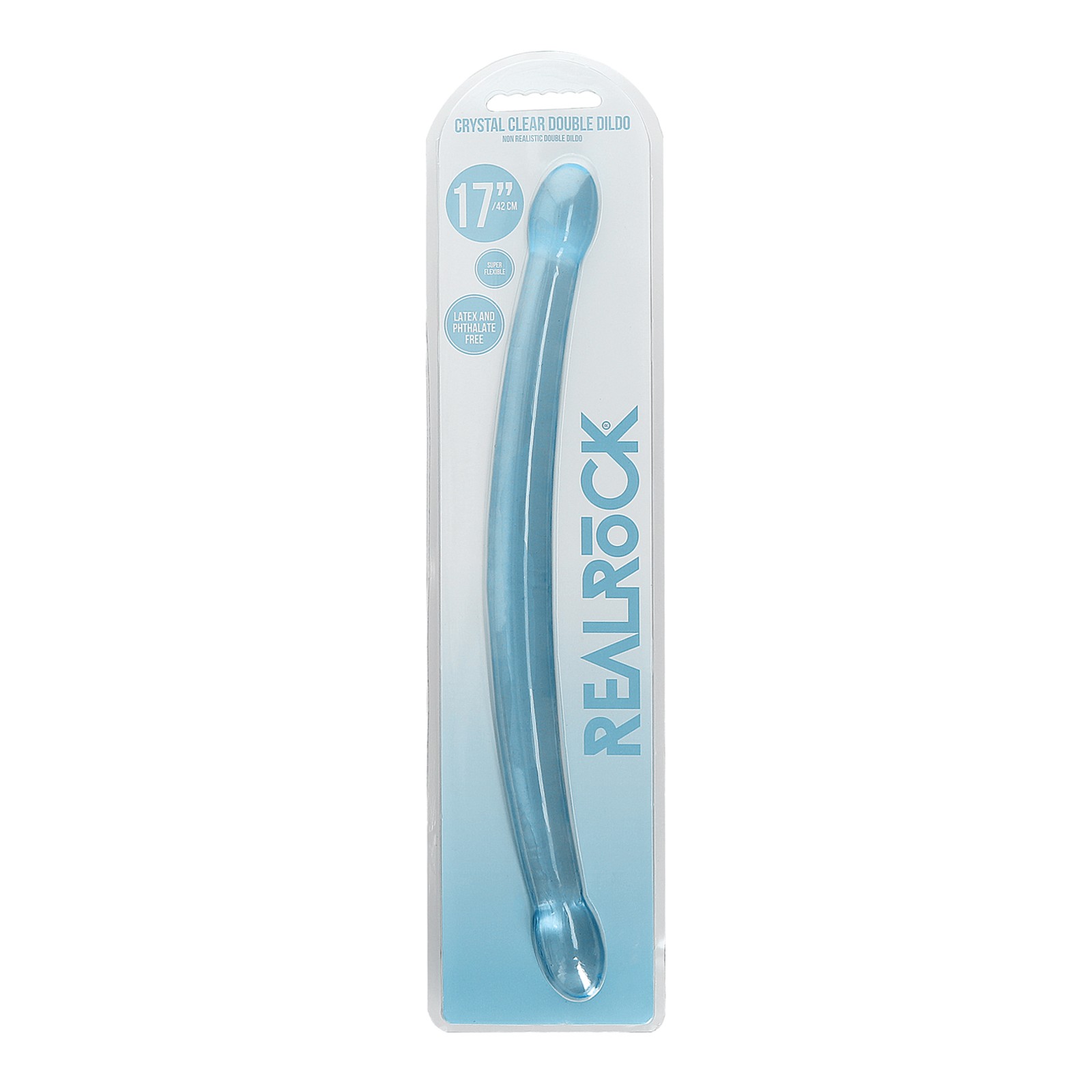 Dildo Doble RealRock Crystal Clear Azul